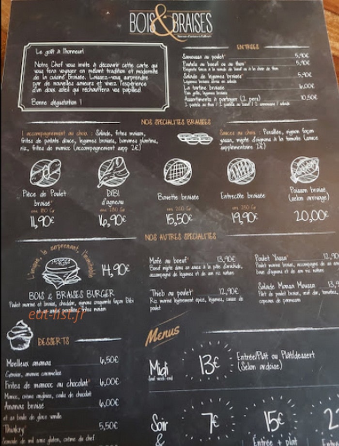 Bois & Braises — carte page 1