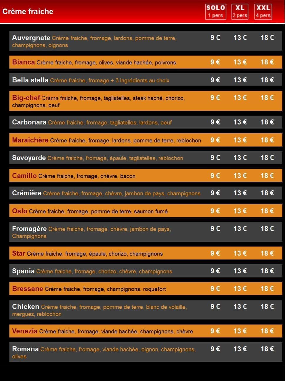 Pizza HoT — carte page 2