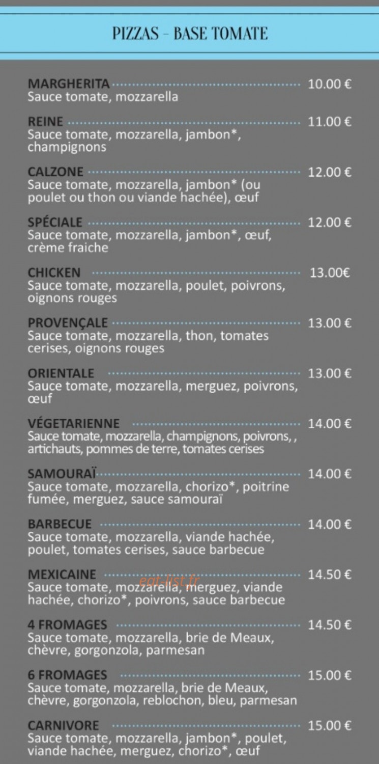 La fabrik à pizza — carte page 1