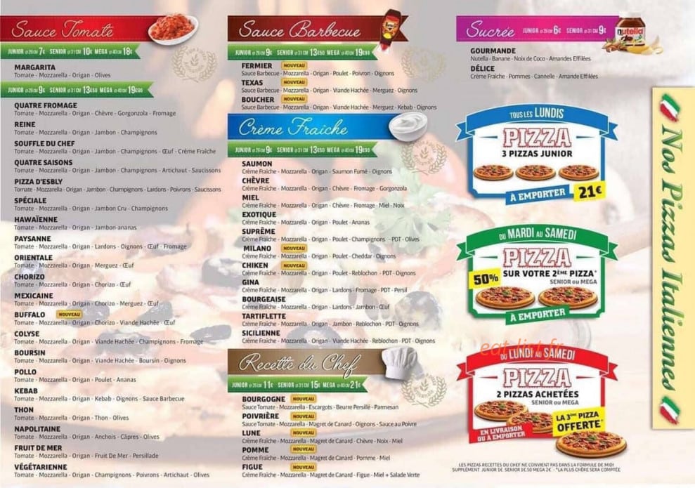 Pizza d'Esbly — carte page 2