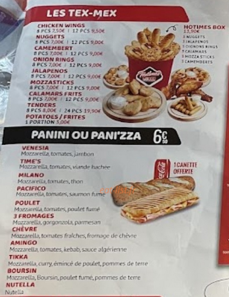 Hotimes Pizza — carte page 3