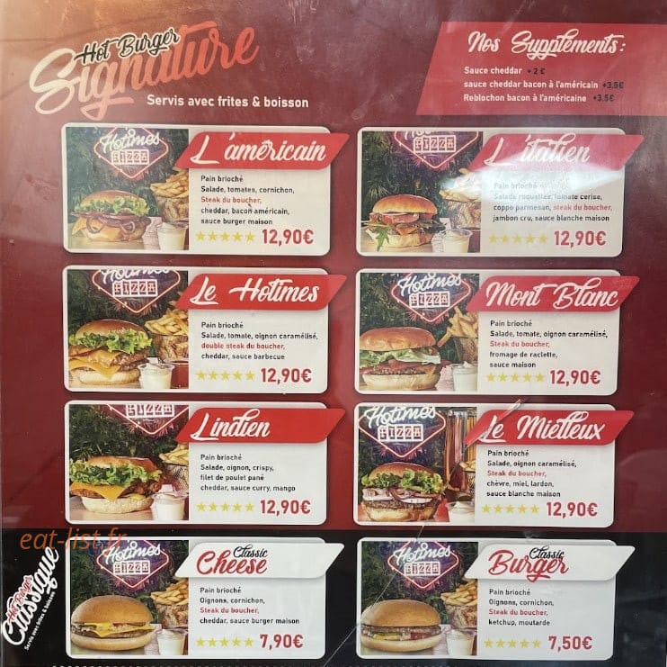 Hotimes Pizza — carte page 5