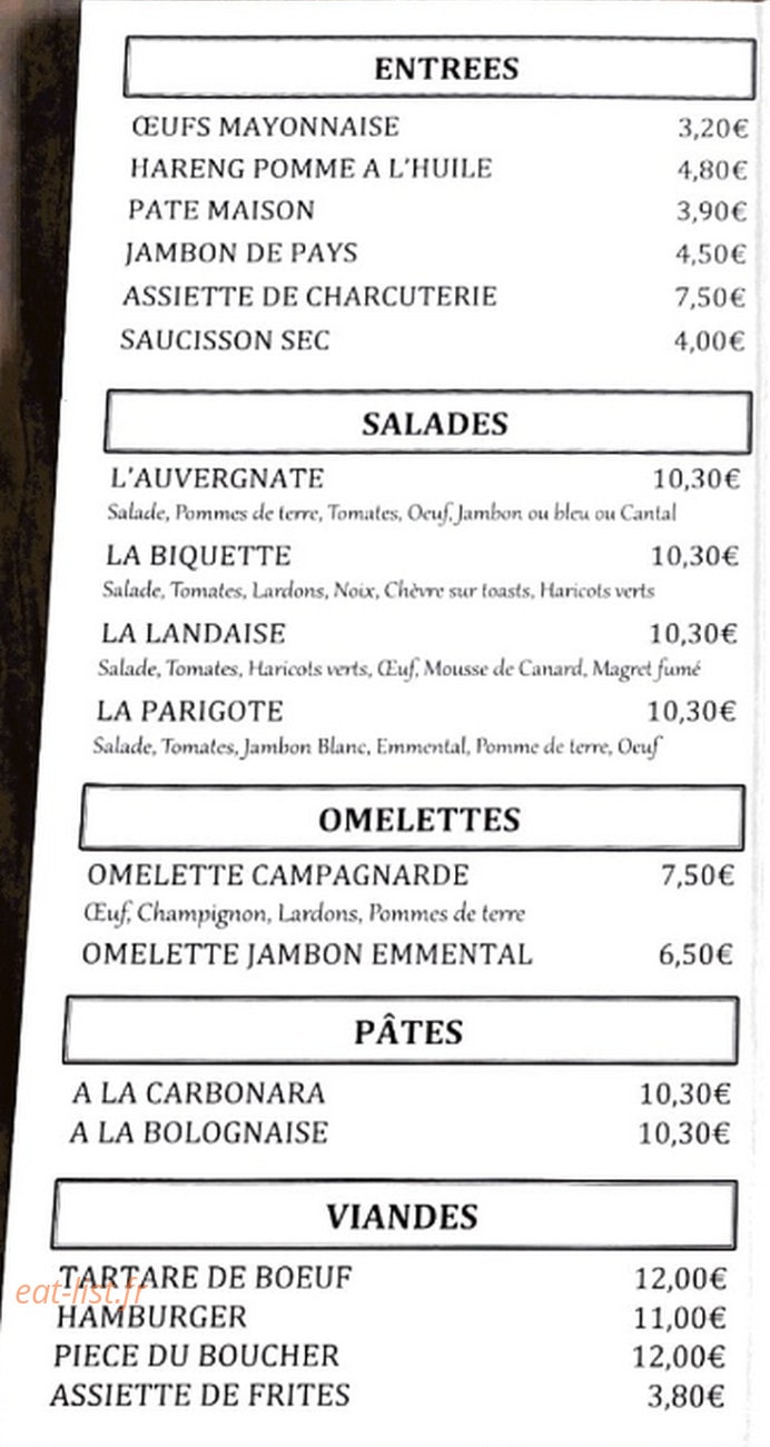 Les Crêpes de Papy — carte page 1
