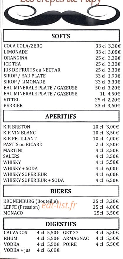 Les Crêpes de Papy — carte page 6