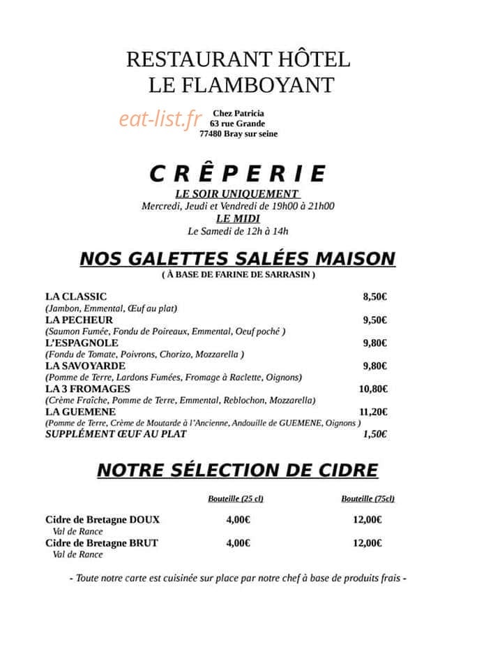 Le Flamboyant — carte page 1