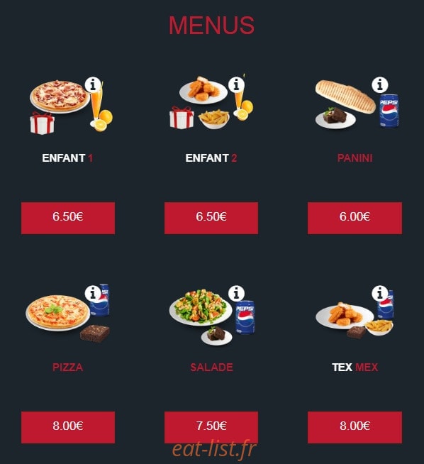 Pizza Dream's — carte page 1