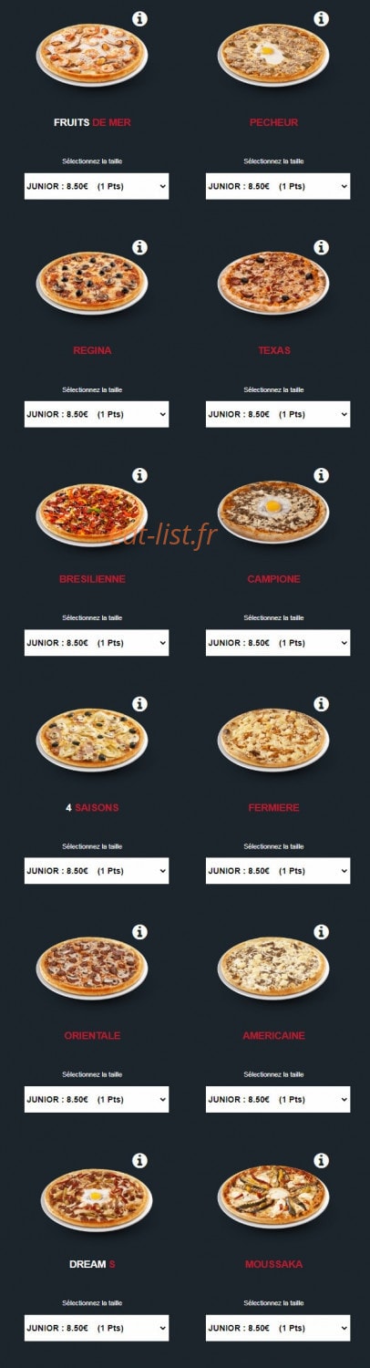 Pizza Dream's — carte page 3