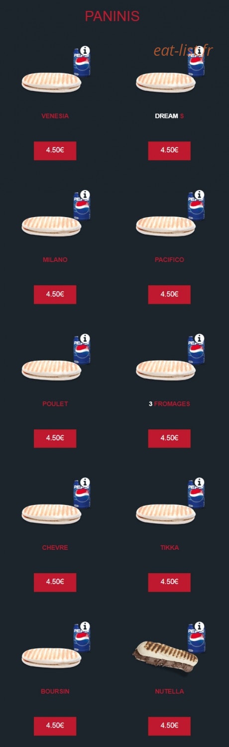Pizza Dream's — carte page 9