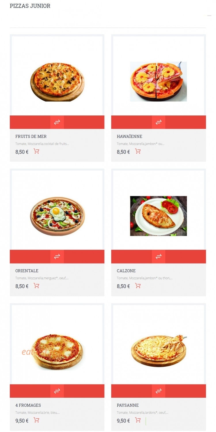 Allo Pizza — carte page 2