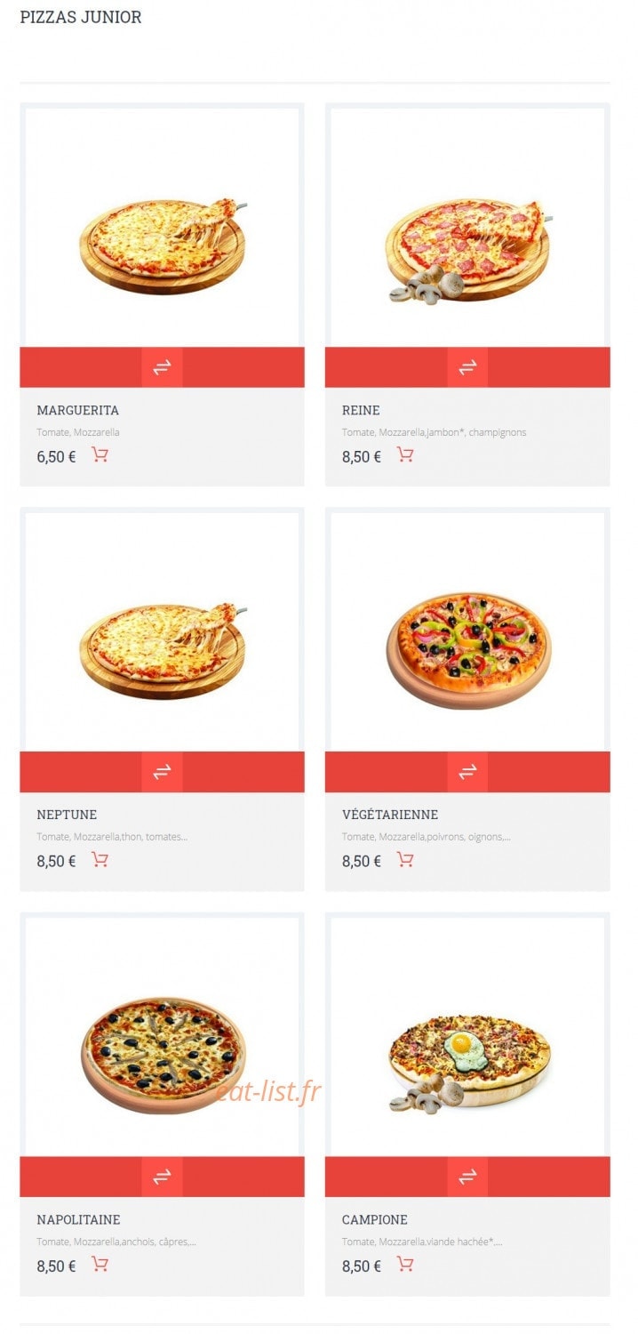 Allo Pizza — carte page 1