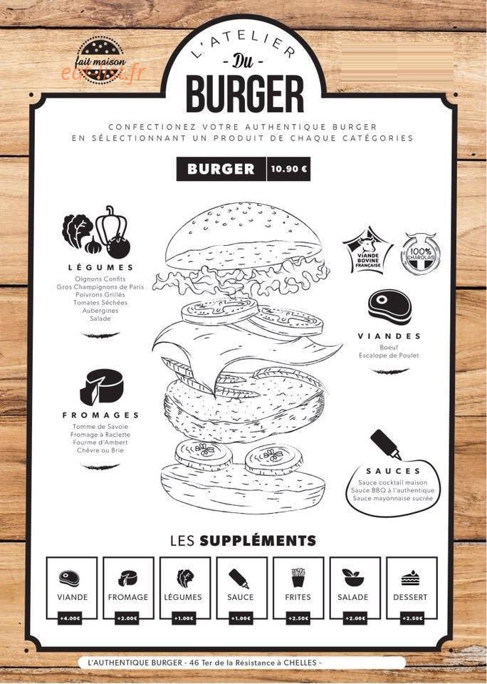 Authentique Burger — carte page 1