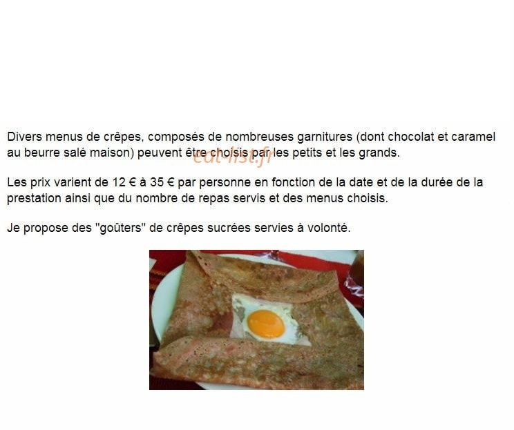 Crêp'à Coeur — carte page 1