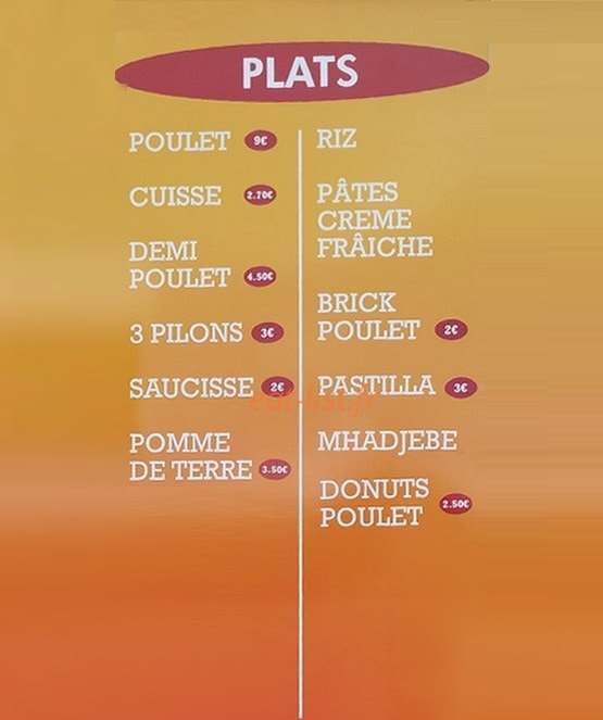 Crousti Poulet — carte page 3