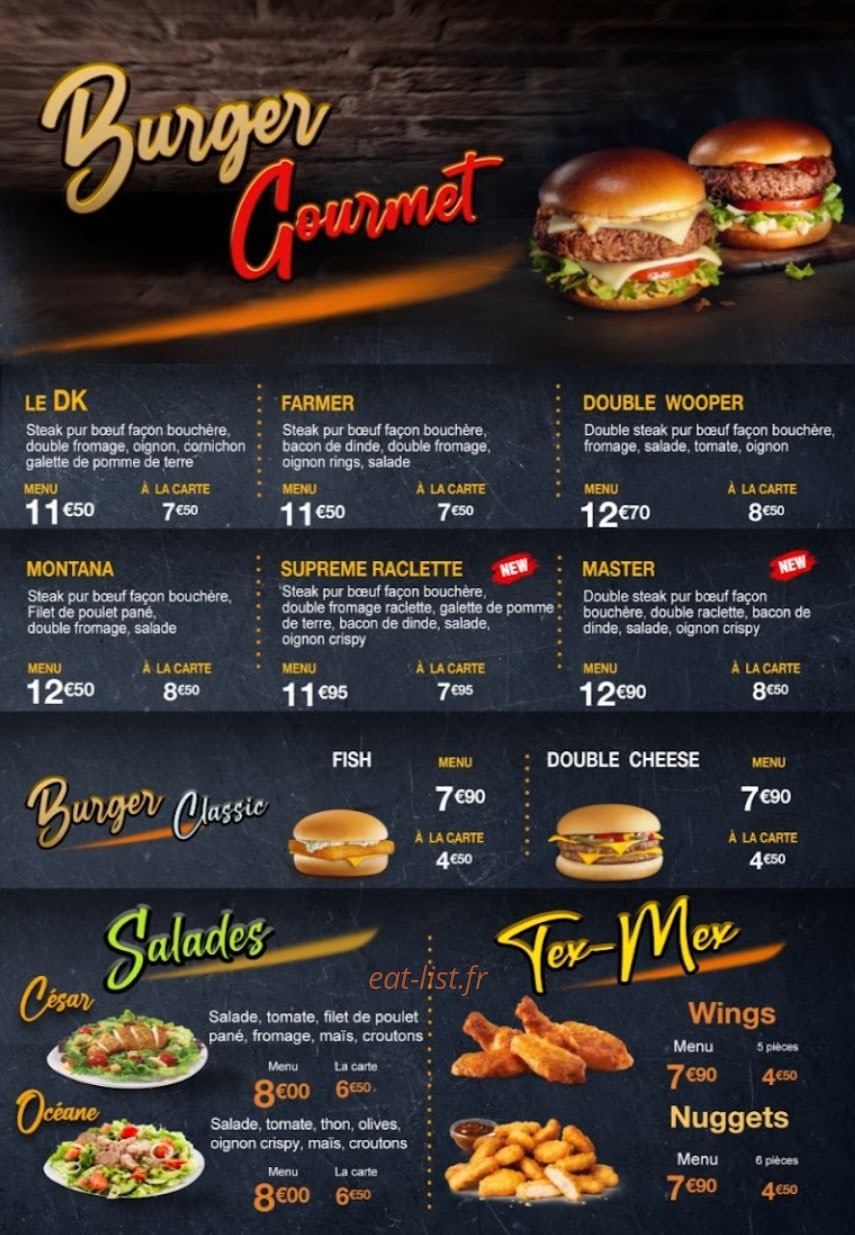 Dk Burgers — carte page 2