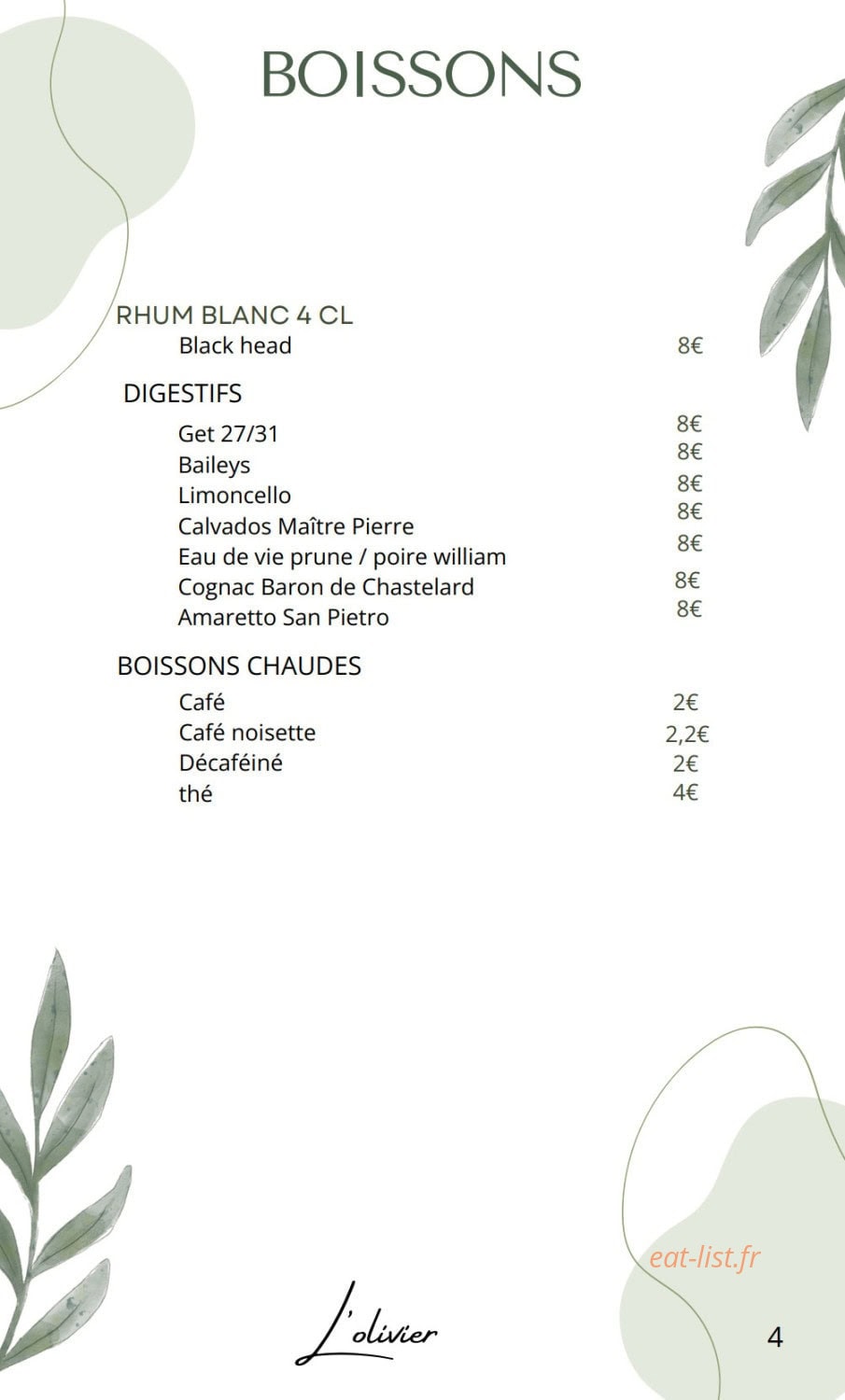 L'Olivier — carte page 3