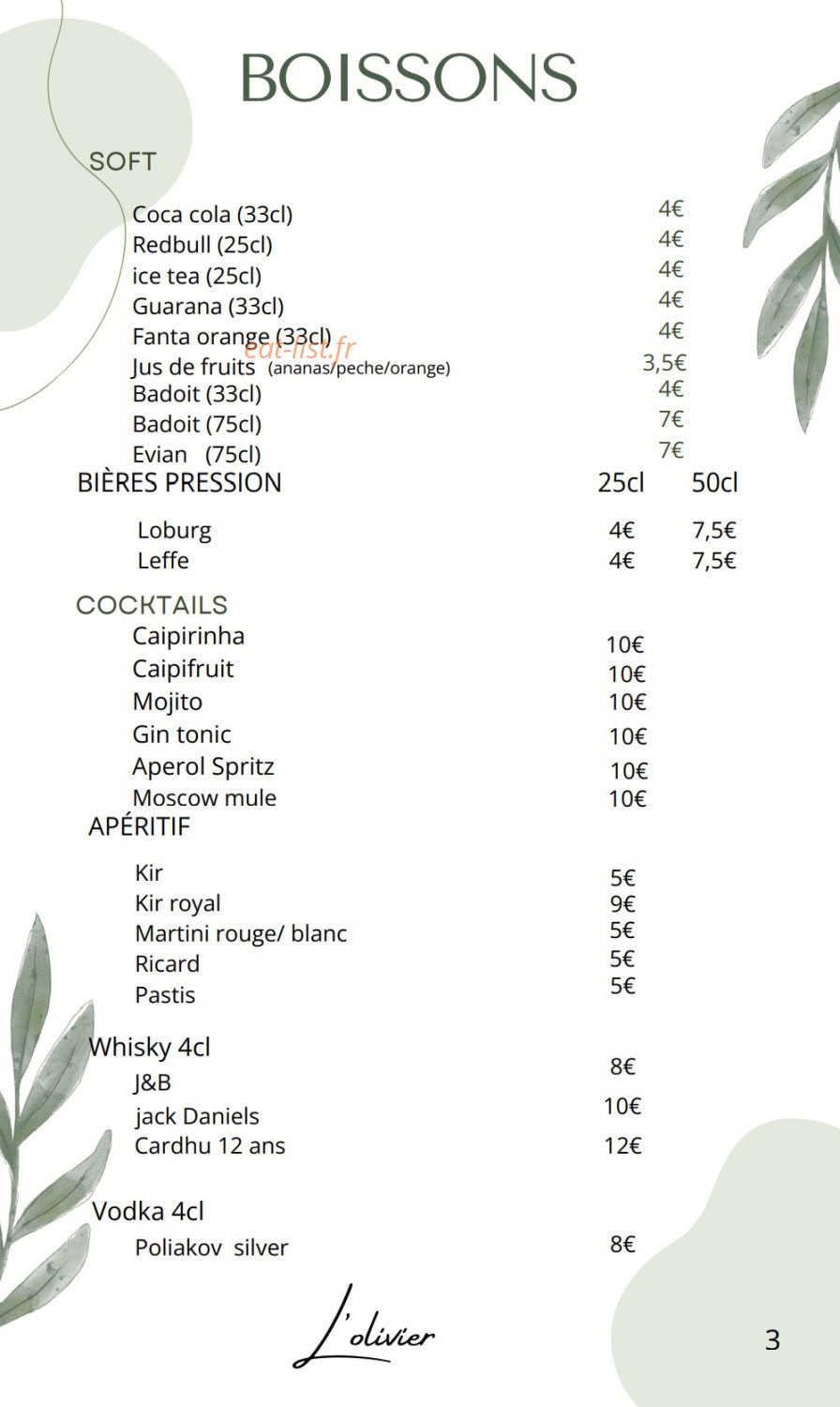 L'Olivier — carte page 4