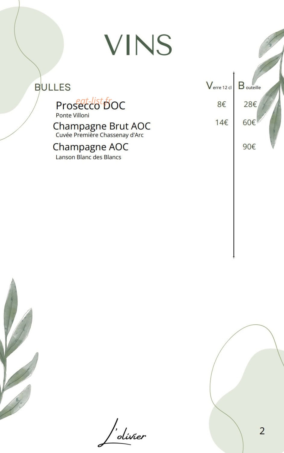 L'Olivier — carte page 6
