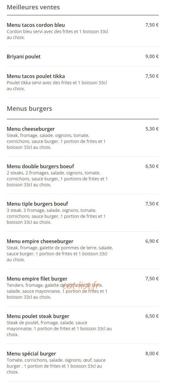 Pizza Casa — carte page 1