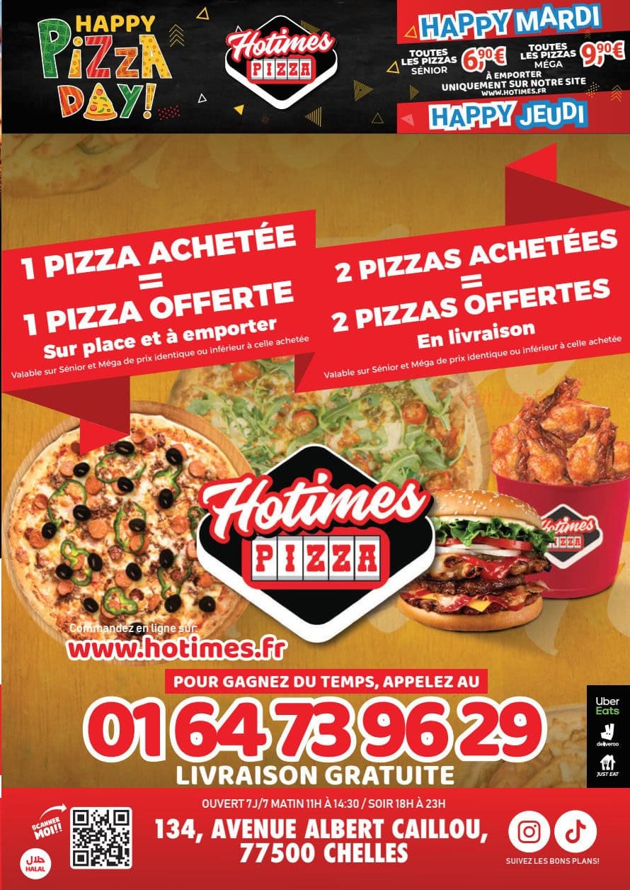 Carte et menu de Pizza Hotimes à Chelles — Menu 1