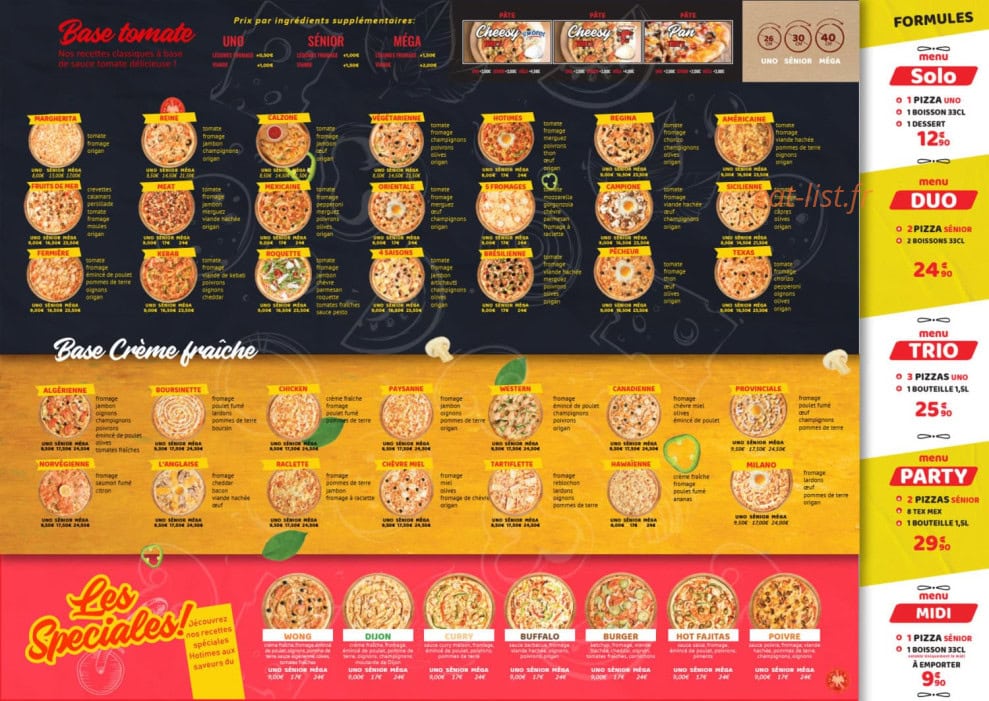 Carte et menu de Pizza Hotimes à Chelles — Menu 2