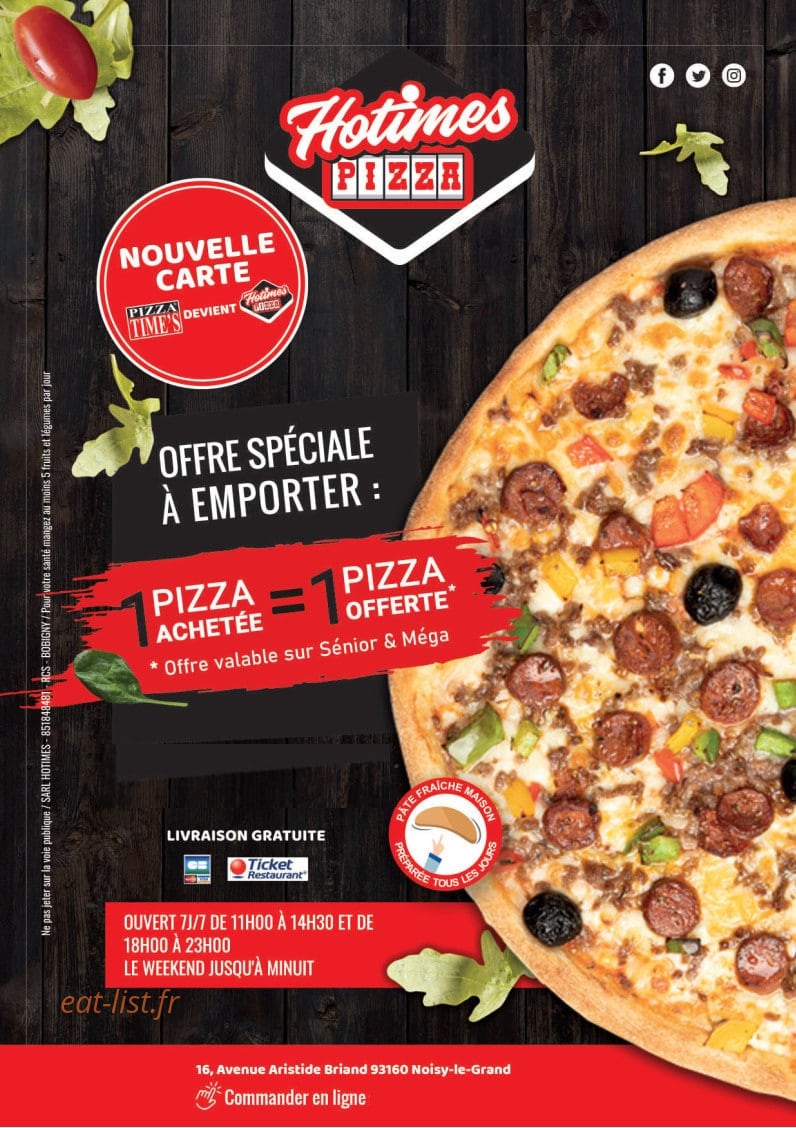 Pizza Hotimes — carte page 1