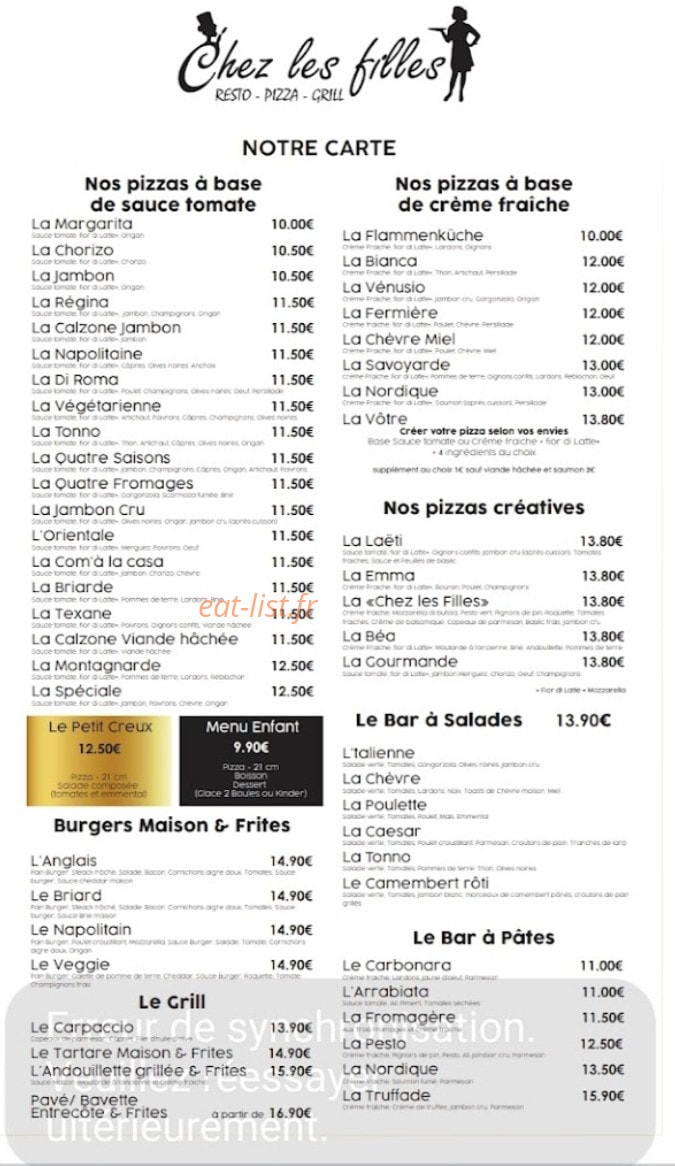 Chez les filles — carte page 1