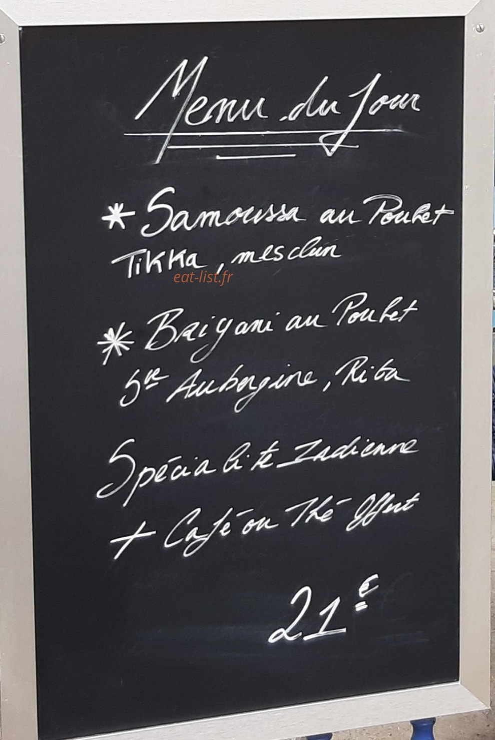 Carte et menu de L'auberge de la Vallée à Villeneuve sur Bellot — Le menu du jour