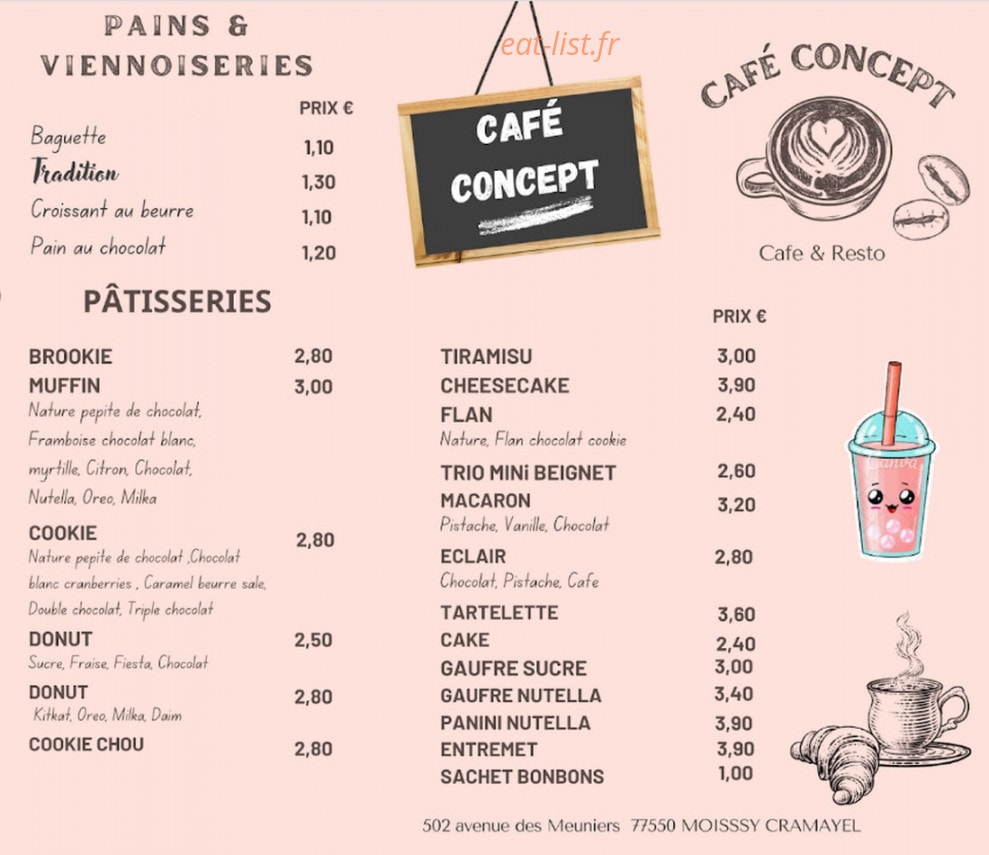 Café Concept — carte page 1