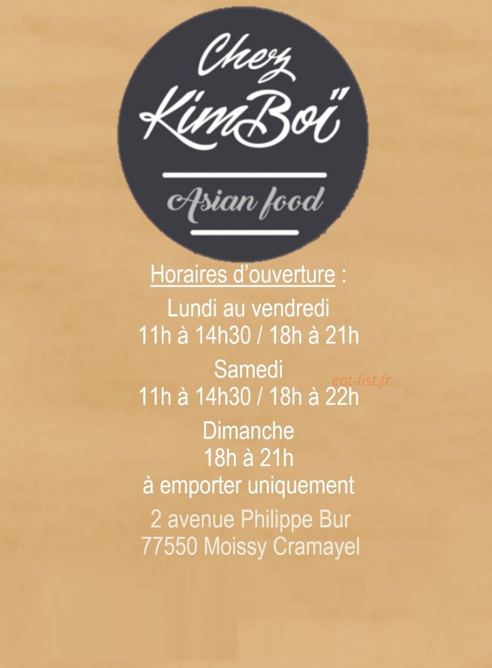 Chez KimBoï — carte page 1