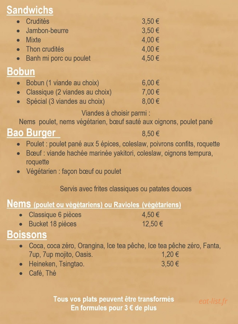 Chez KimBoï — carte page 2