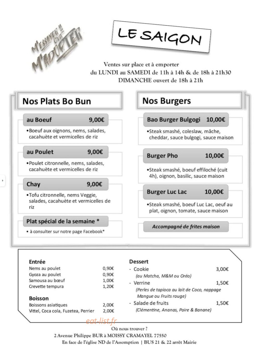Le Saigon — carte page 1