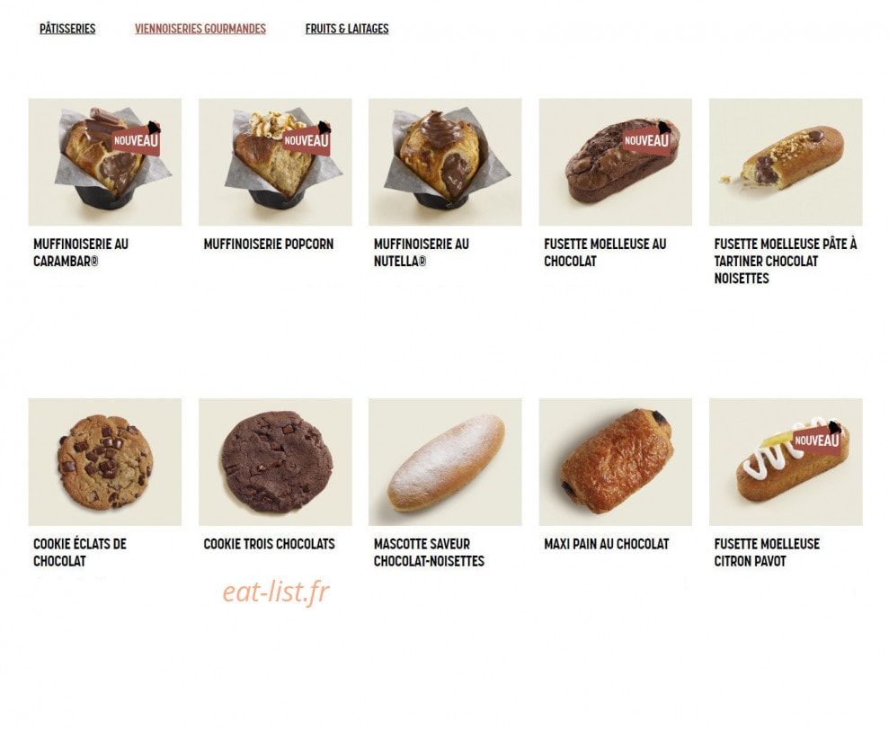Brioche Dorée — carte page 5