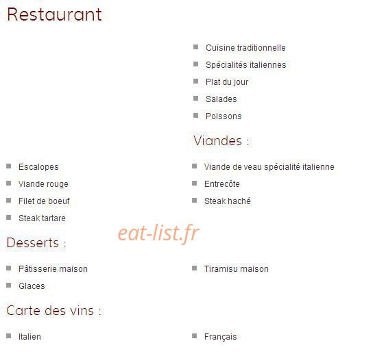 Chez Angelo — carte page 2