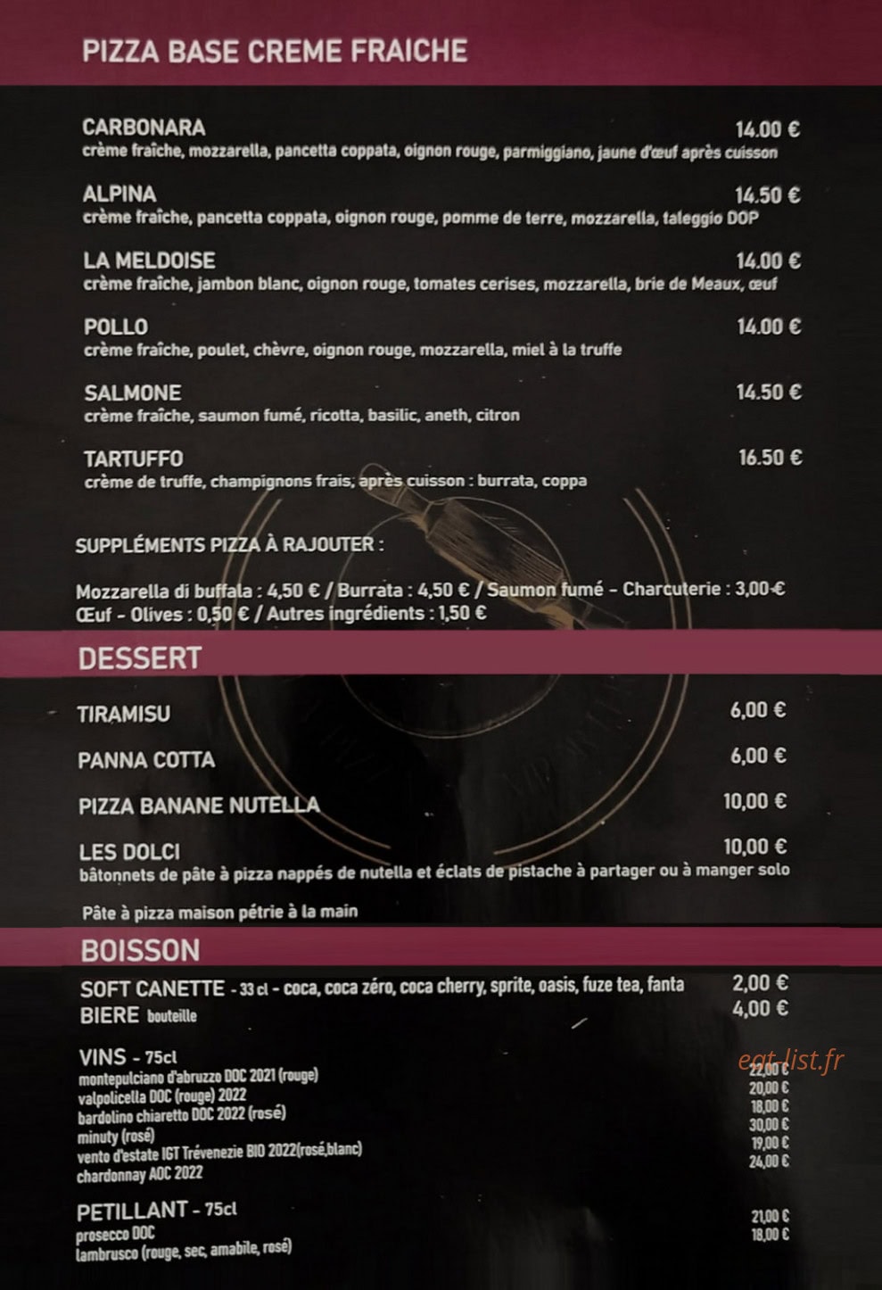 La Pizza — carte page 2