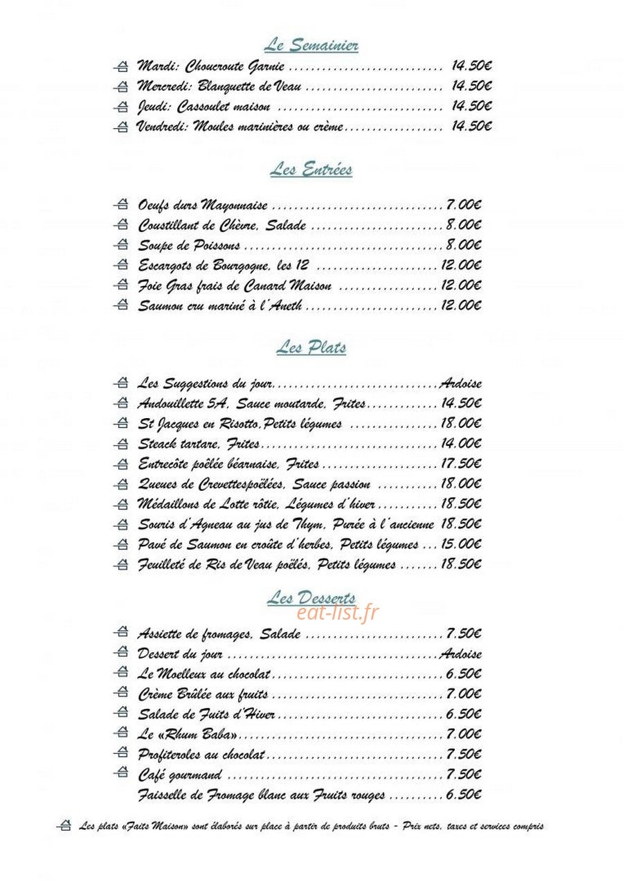 La Cabane — carte page 1