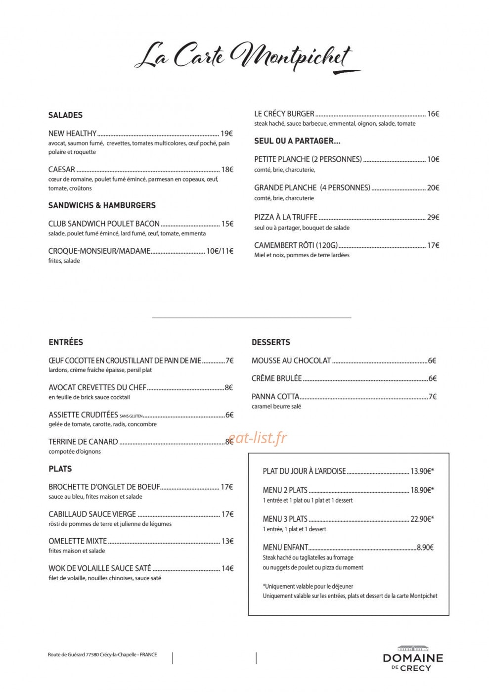 Le Panoramic — carte page 2