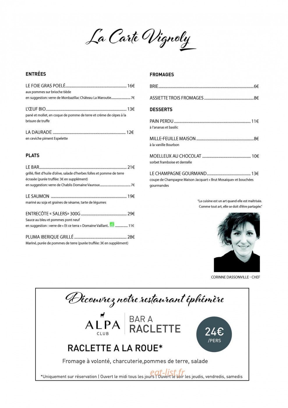 Le Panoramic — carte page 1