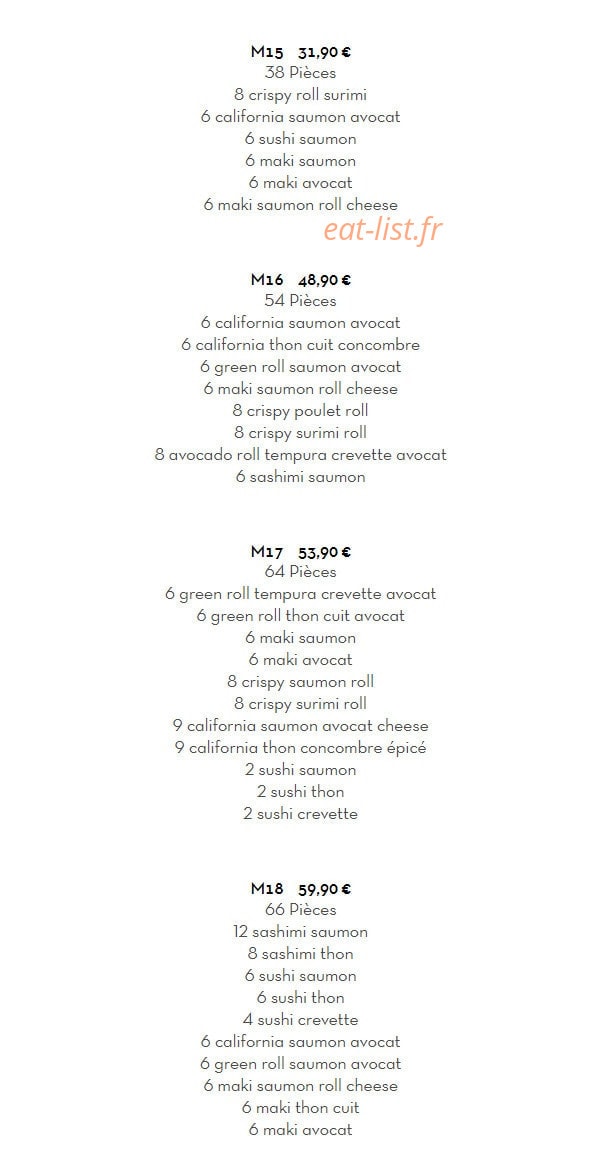 Genki Sushi — carte page 3