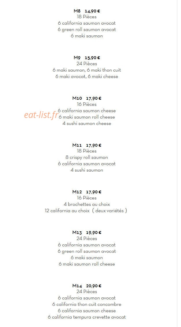 Genki Sushi — carte page 2