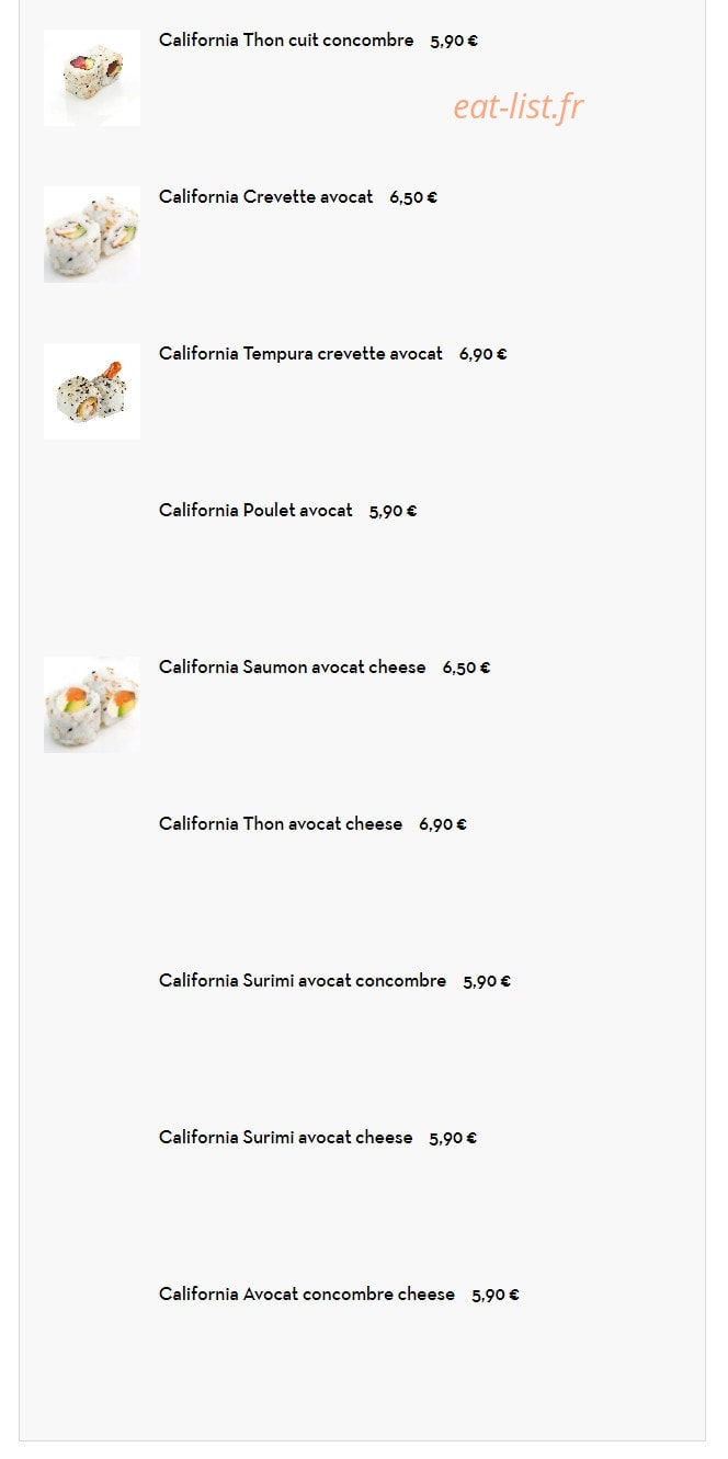Genki Sushi — carte page 9