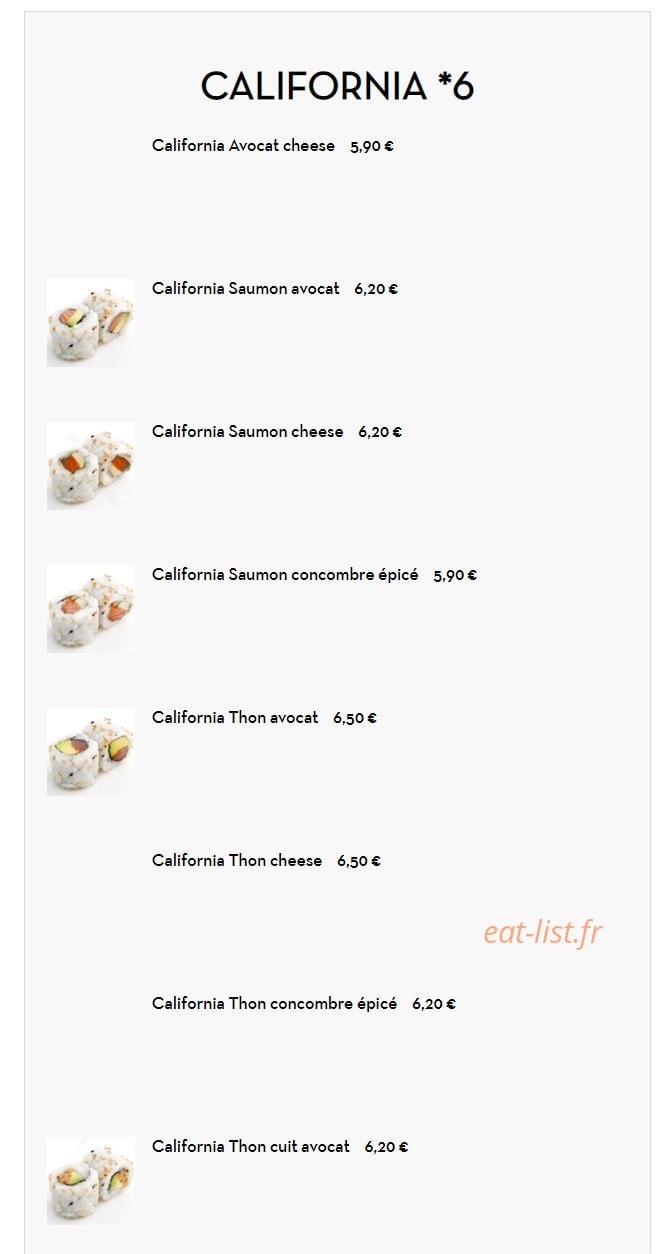 Genki Sushi — carte page 8