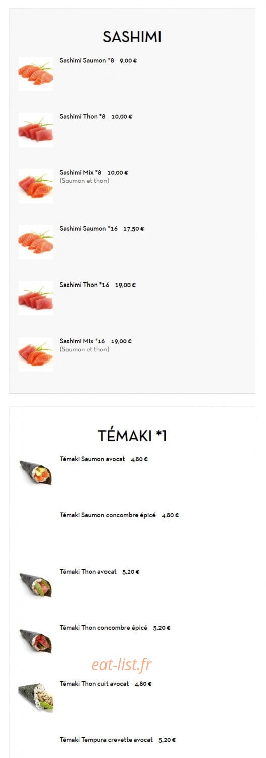 Genki Sushi — carte page 14