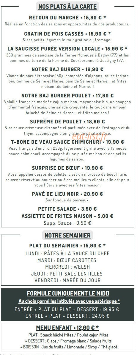 Baj & Co — carte page 2