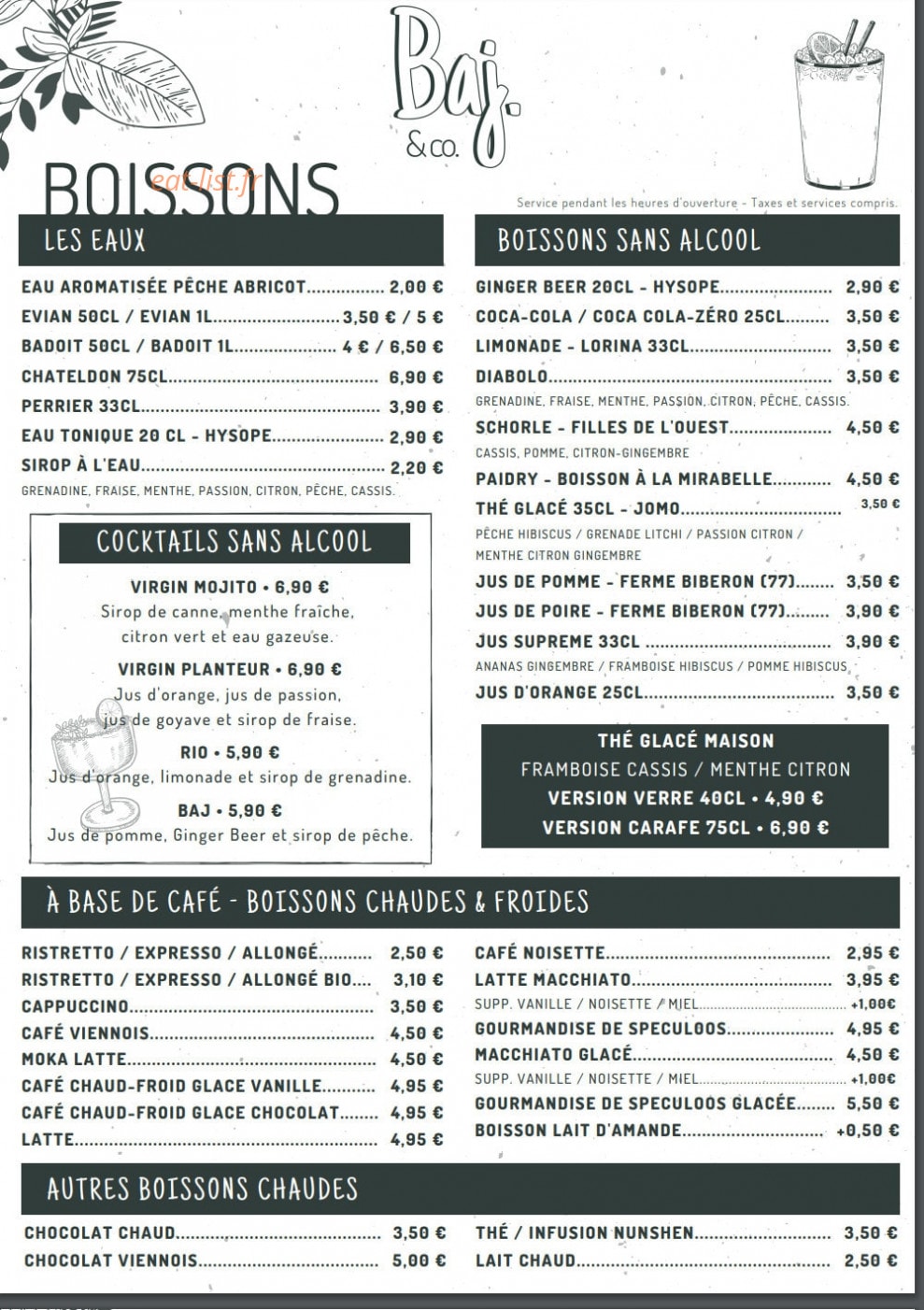 Baj & Co — carte page 3