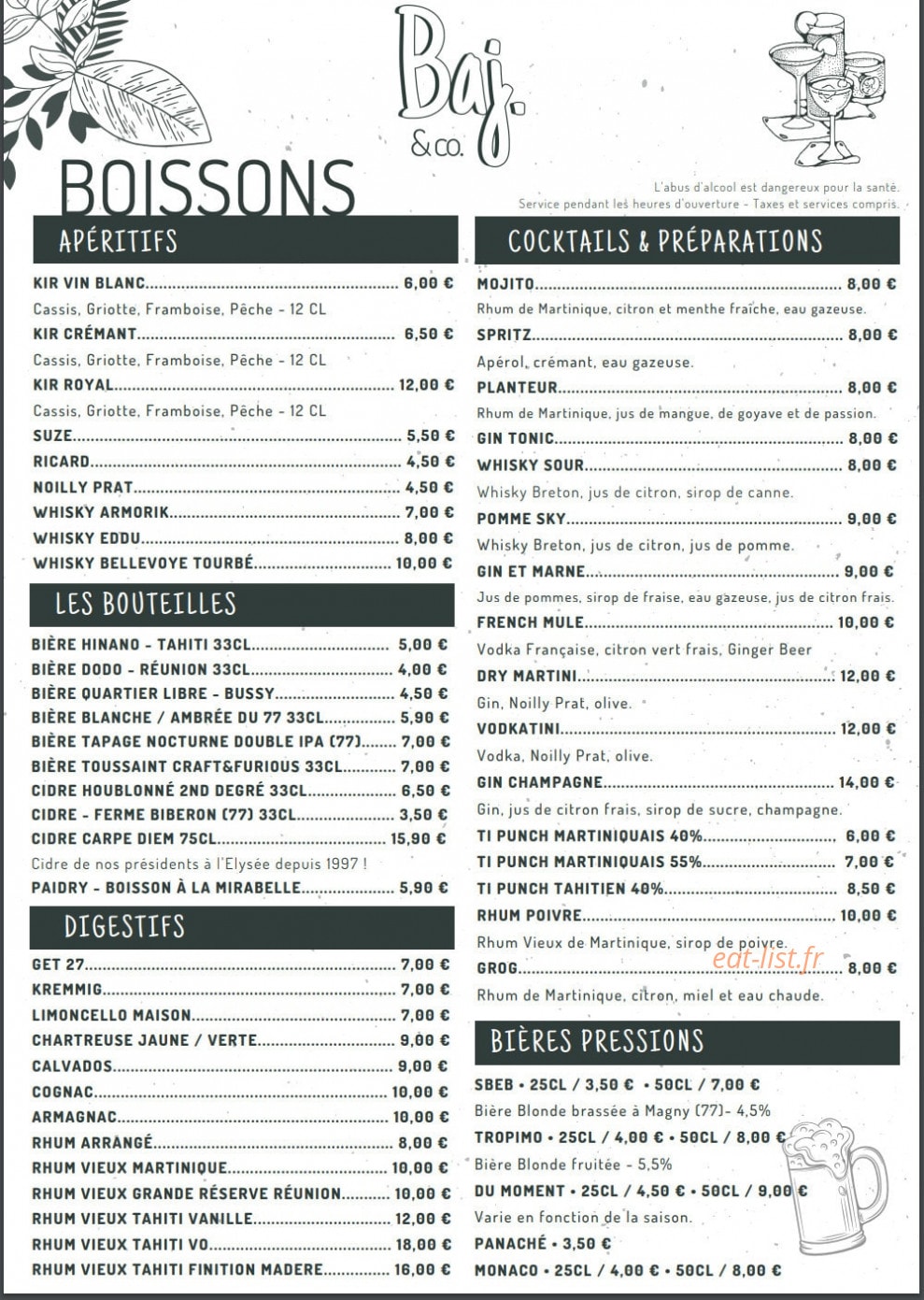 Baj & Co — carte page 4