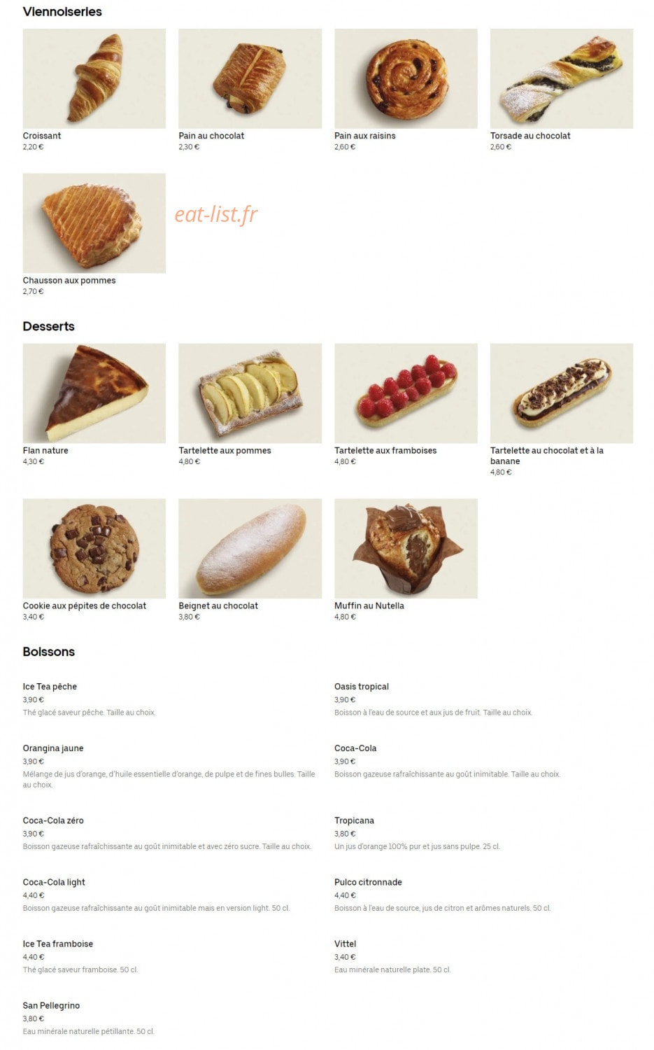 Brioche Dorée — carte page 2