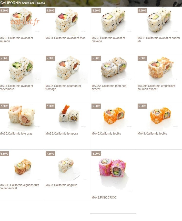 D.sushi — carte page 10