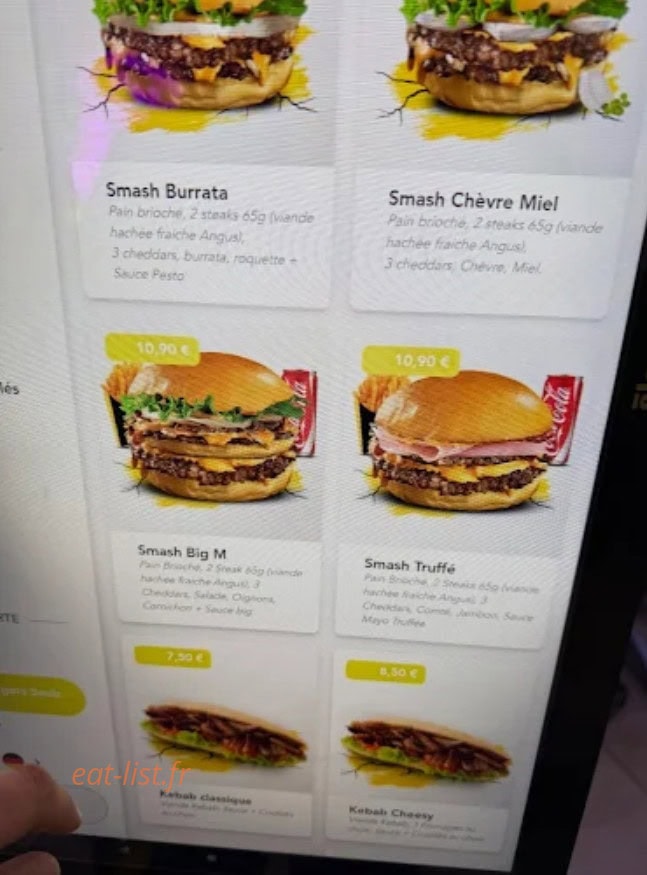 Carte et menu de Double XL à Bussy Saint Georges — Menu burger