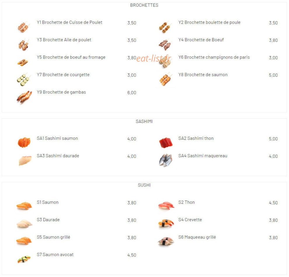 Panda Sushi — carte page 2