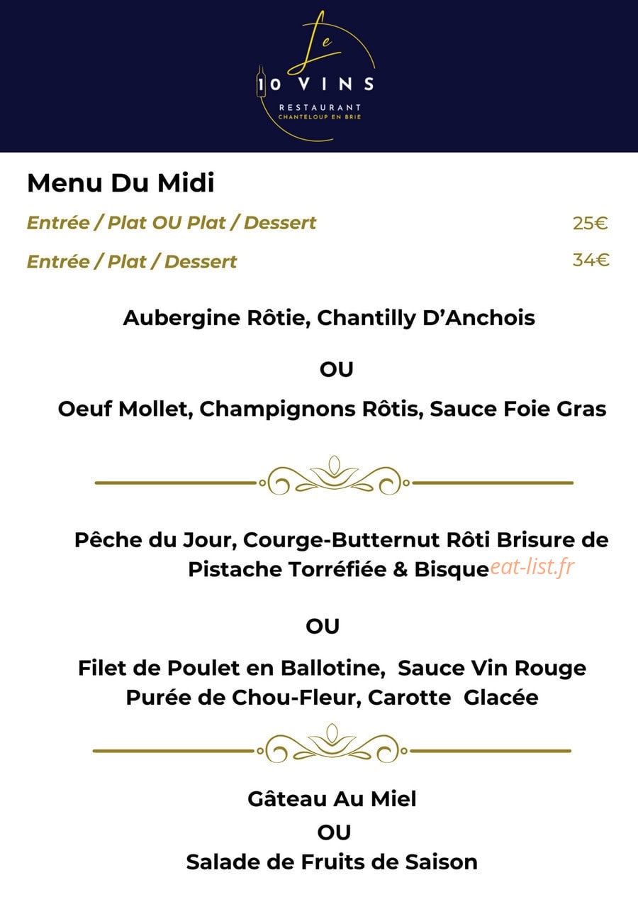 Le 10vins — carte page 1
